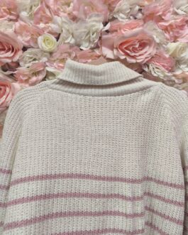 Jersey chenilla rayas rosas