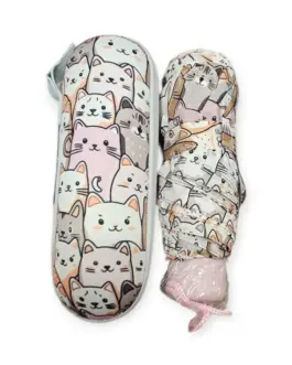 Paragua plegable con funda gatos