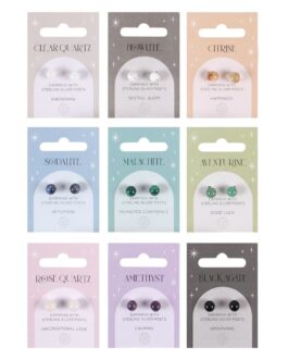 Pendientes de bolita piedras naturales