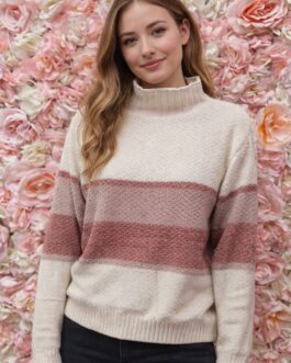 Jersey chenilla rosa empolvado