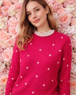 Jersey fucsia lunares