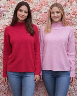 Jersey punto suave cuello alto