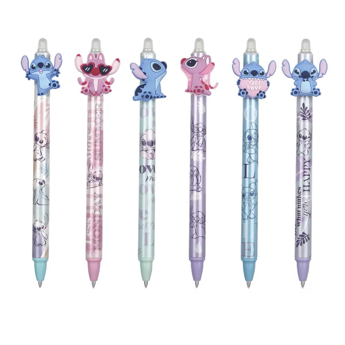 Bolígrafos borrables Stitch y Angel