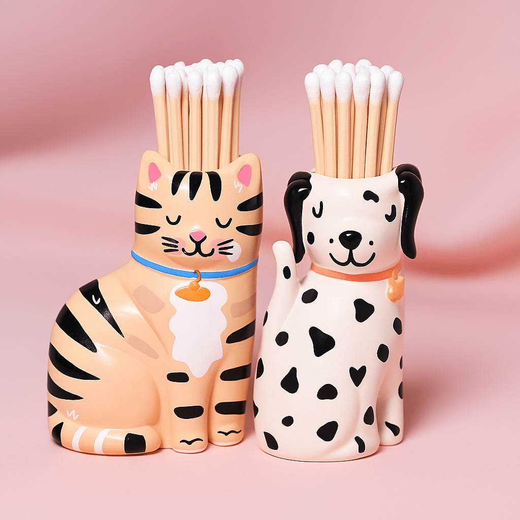 Porta cerillas gato o perro