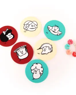 Set identificadores de copas y posavasos Mafalda