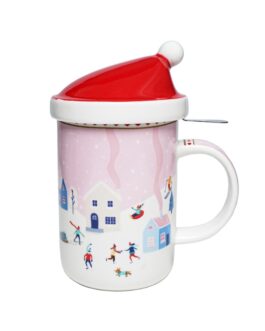 Taza con infusor navideña