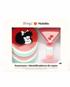 Set identificadores de copas y posavasos Mafalda