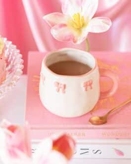 Taza lazos rosas