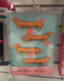 Pack gomas de borrar perro salchicha