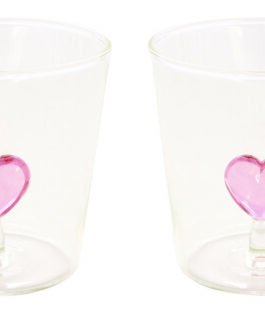 Set 2 vasos con corazón