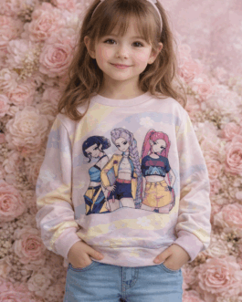 Sudadera infantil K - pop Demon hunters pastel