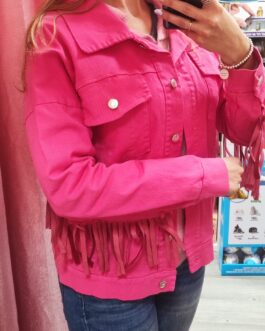 Chaqueta fucsia flecos