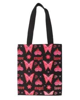 Totebag mariposas y dados en llamas