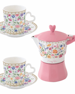 Set cafetera y tazas blossom