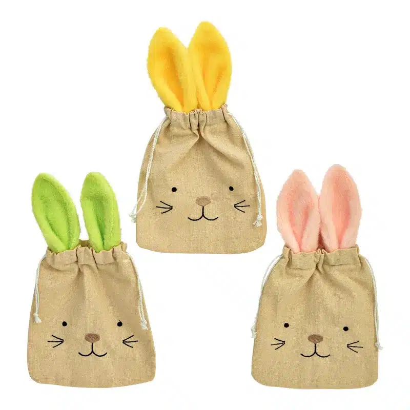 Bolsa de lino conejitos