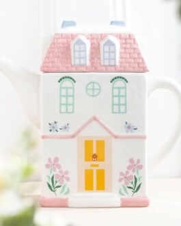 Tetera casa floral