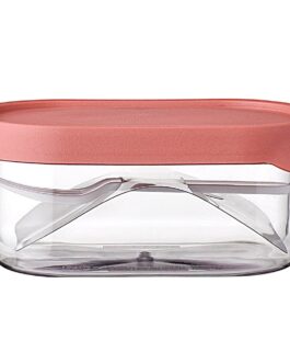 Tupper con tenedor para fruta rectangular