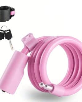 Candado de cable rosa