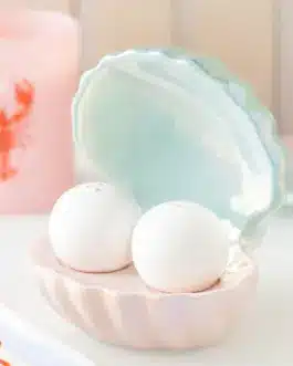 Salero y pimentero concha con perlas