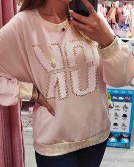 Sudadera ok rosa y dorado