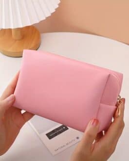 Neceser rosa cremallera dorada