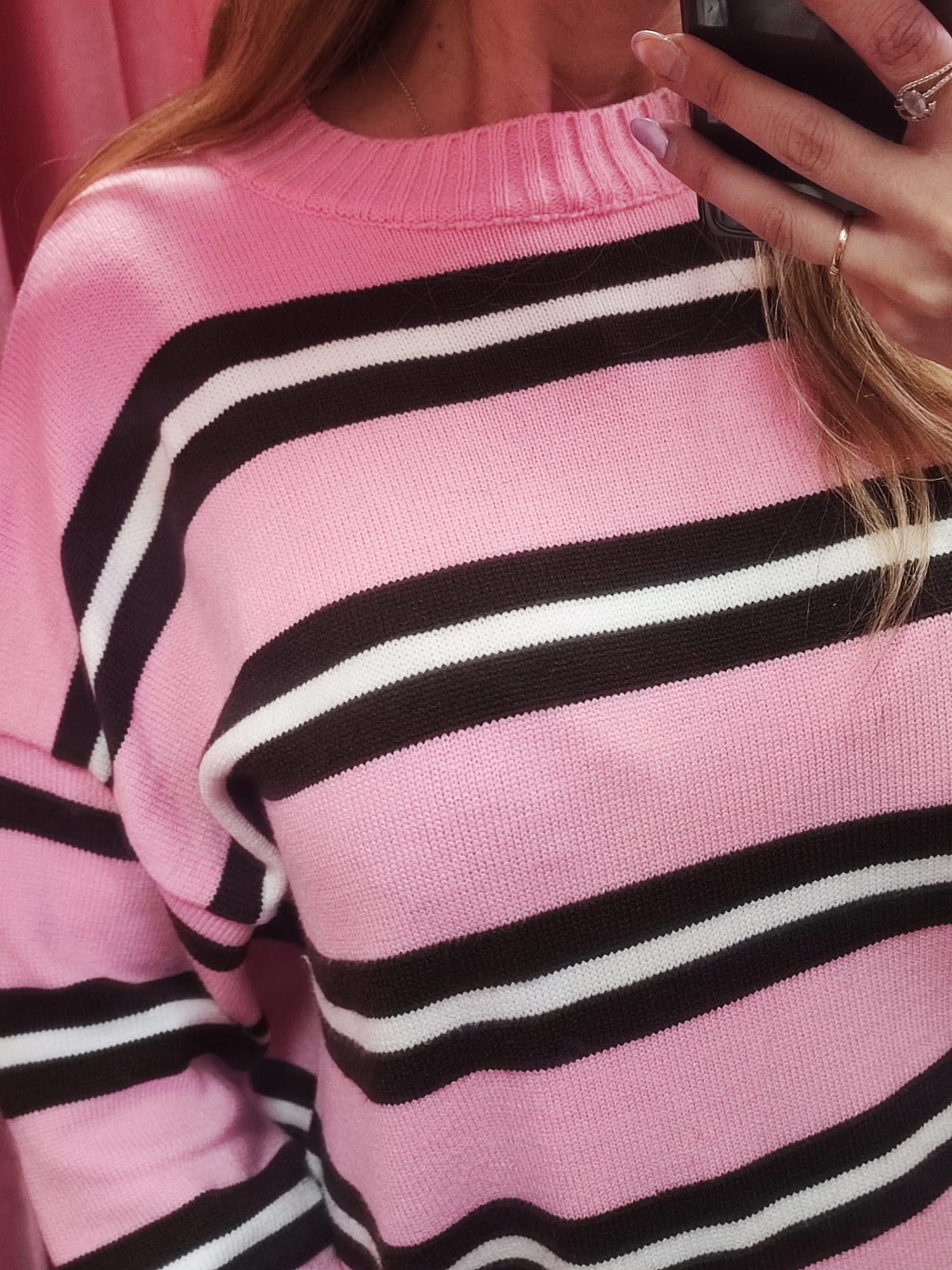 Jersey rayas chocolate oversize - Imagen 3