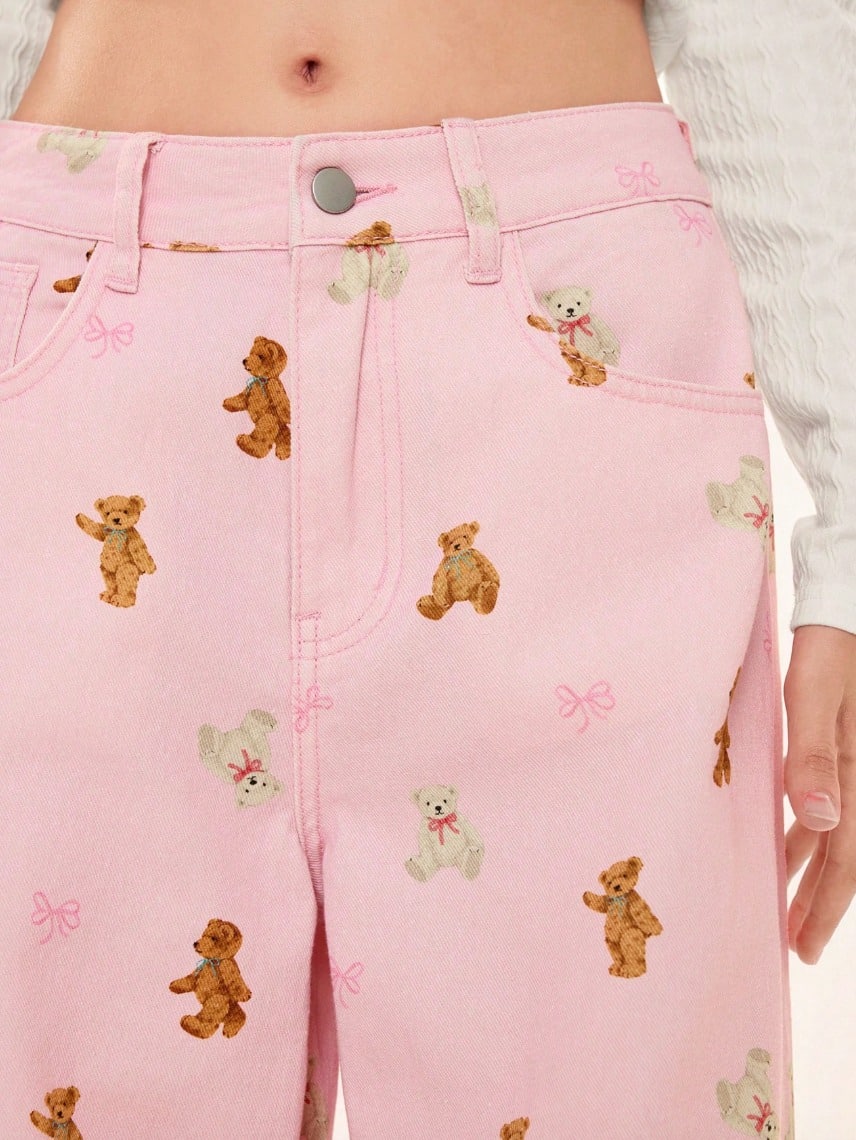 Vaqueros rosas con ositos - Imagen 3