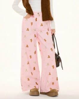 Vaqueros rosas con ositos