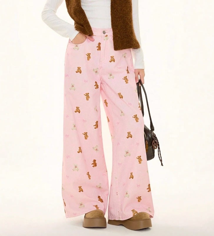 Vaqueros rosas con ositos
