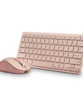 Teclado rosa con ratón Ngs