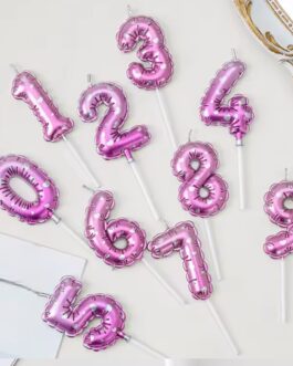 Velas de cumpleaños globo rosa