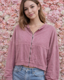 Chaqueta rosa crop vintage