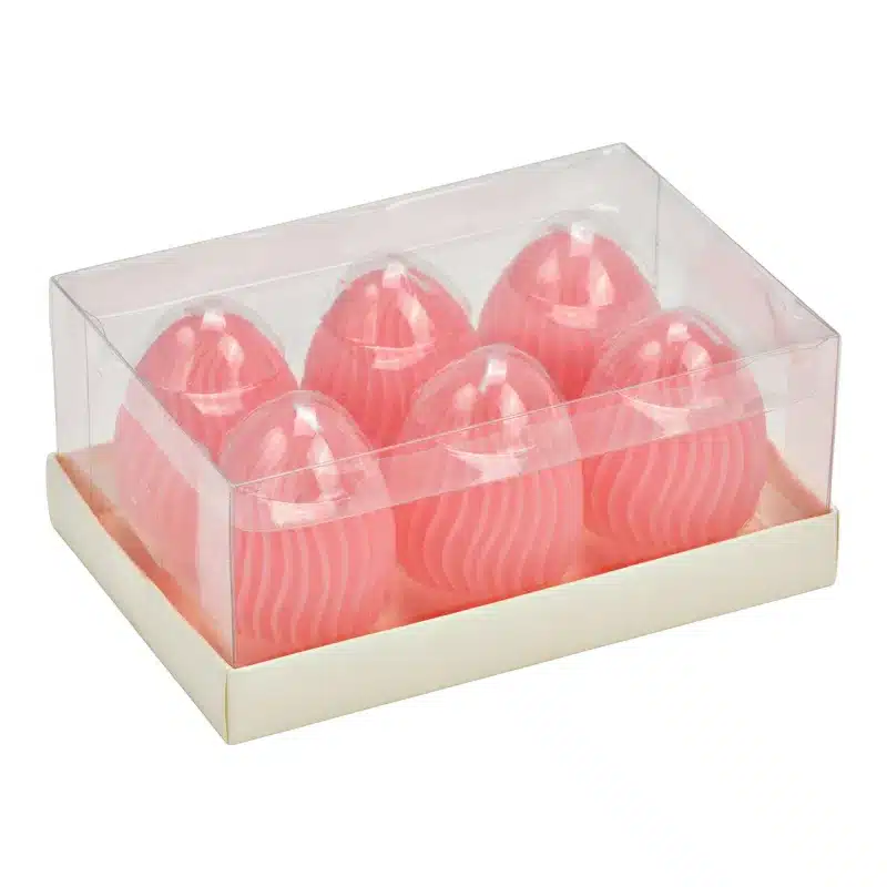 Set velas huevo de pascua rosas