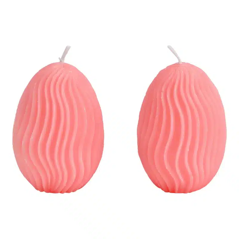 Set velas huevo de pascua rosas - Imagen 2