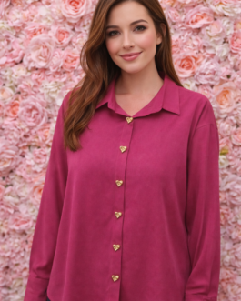 Camisa fucsia corazones dorados