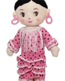 Muñeca peluche flamenca rosa