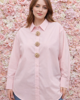 Camisa curvy botones dorados