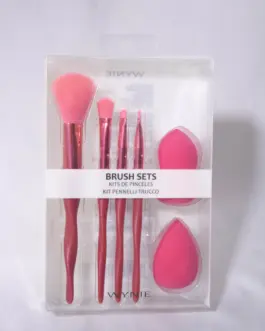 Set brochas de maquillaje rosas