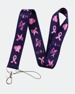 Lanyard solidario con lazo rosa