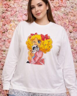 Camiseta curvy Candy Candy encaje blanco