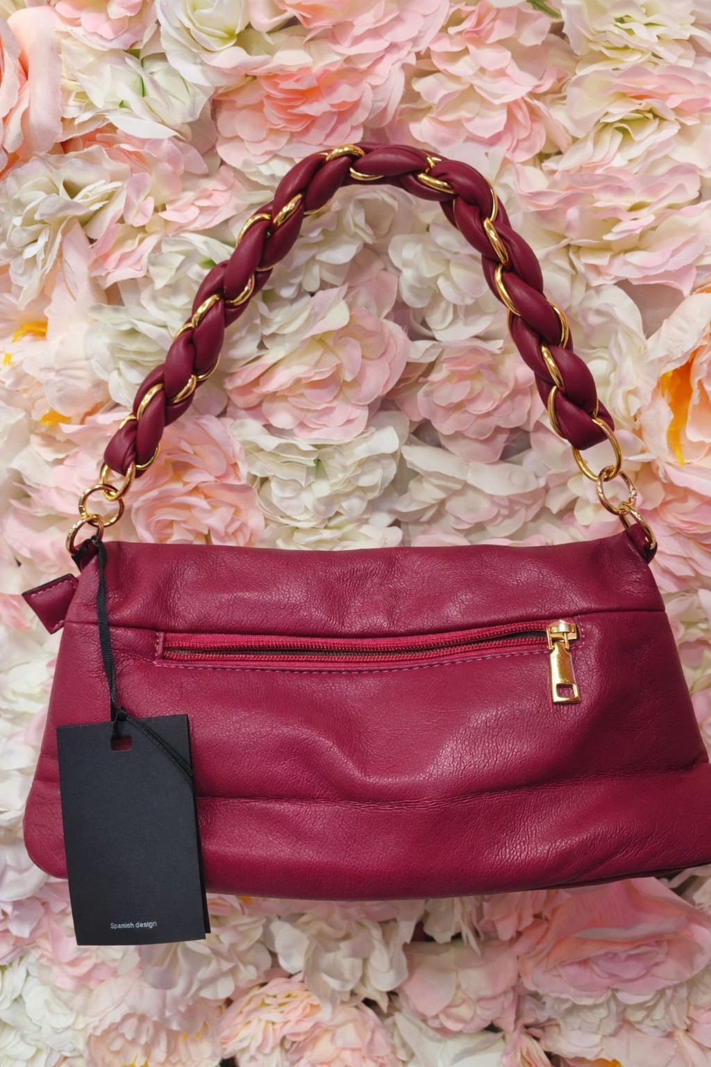 Bolso fucsia cadena dorada - Imagen 2