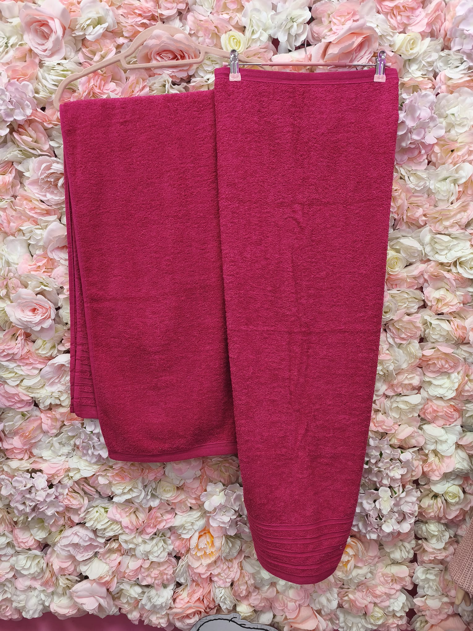 Toallas algodón fucsia