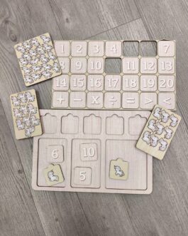 Tabla educativa unicornios madera