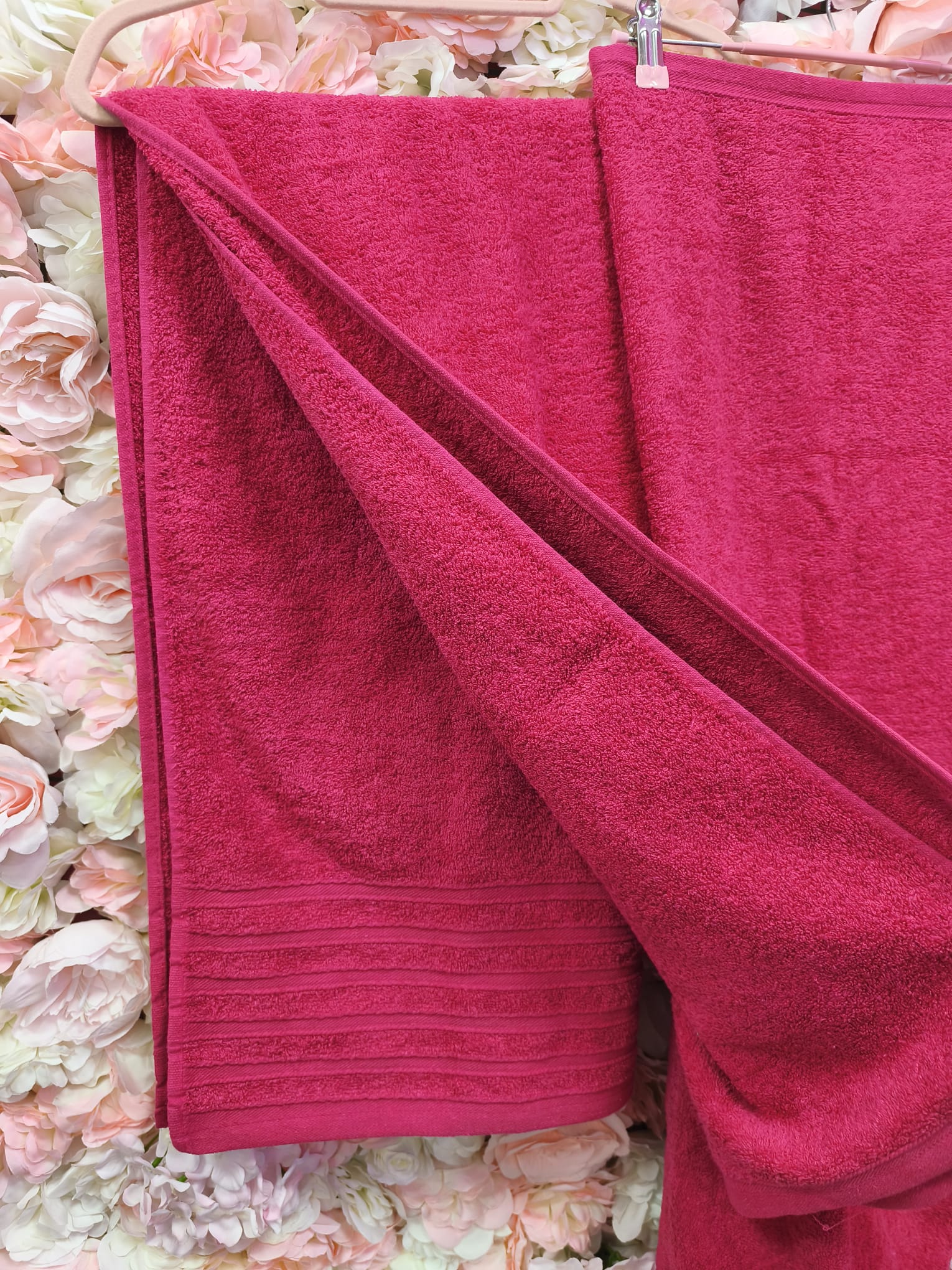 Toallas algodón fucsia - Imagen 3