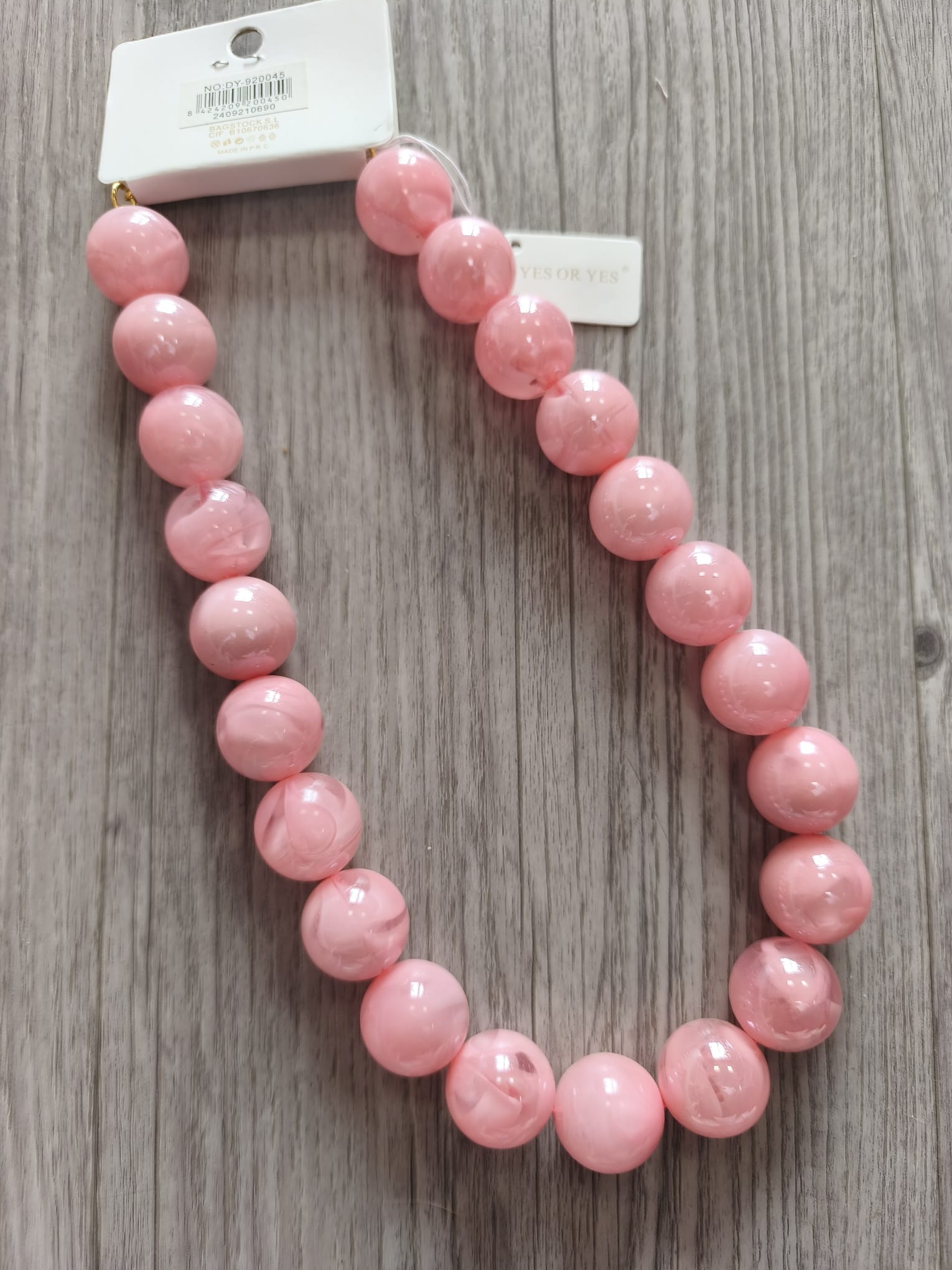 Collar perlas rosas - Imagen 3