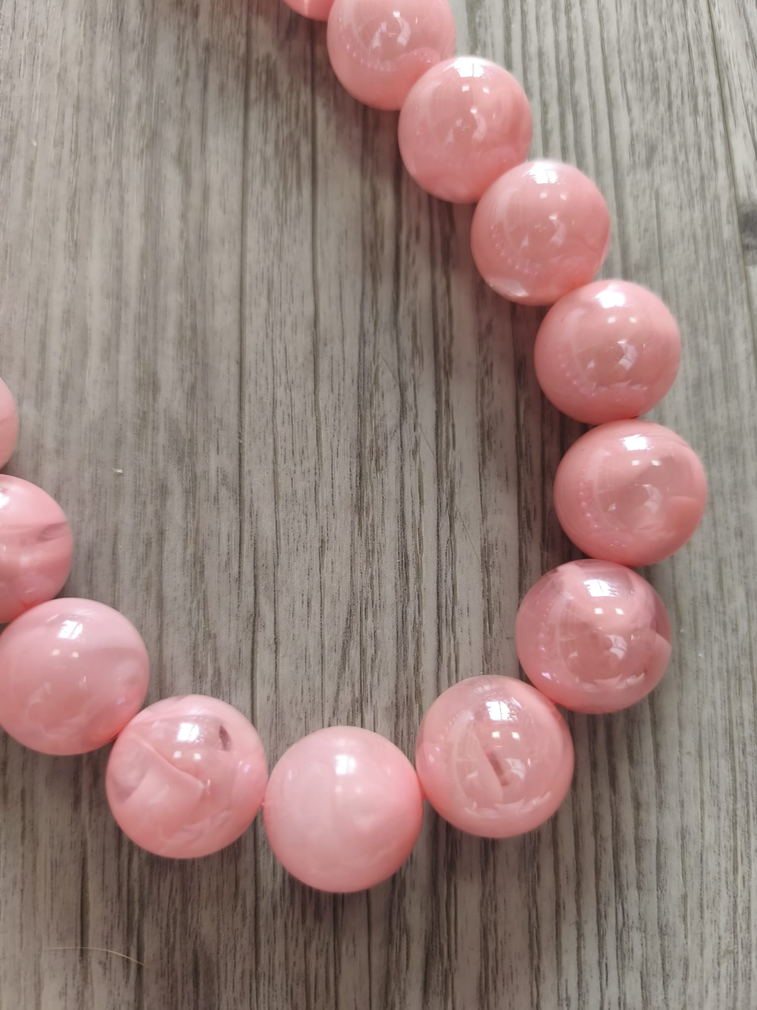 Collar perlas rosas - Imagen 2