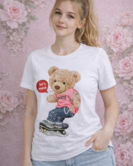 Camiseta oso skate brillantes