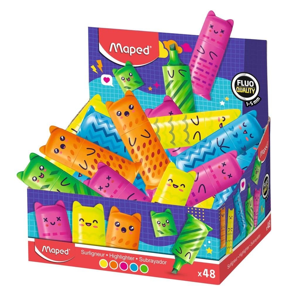 Mini subrayadores kawaii flúor