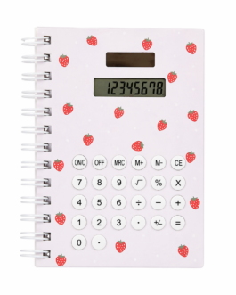 Libreta con calculadora fresas