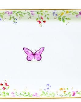 Bandeja mariposa con flores